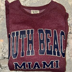 Medium Pacific & Co Maroon South Beach Miami Sweatshirt